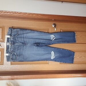 Good American Good Classic Indigo Straight Leg Distressed Jeans Size 22‎ NWOT